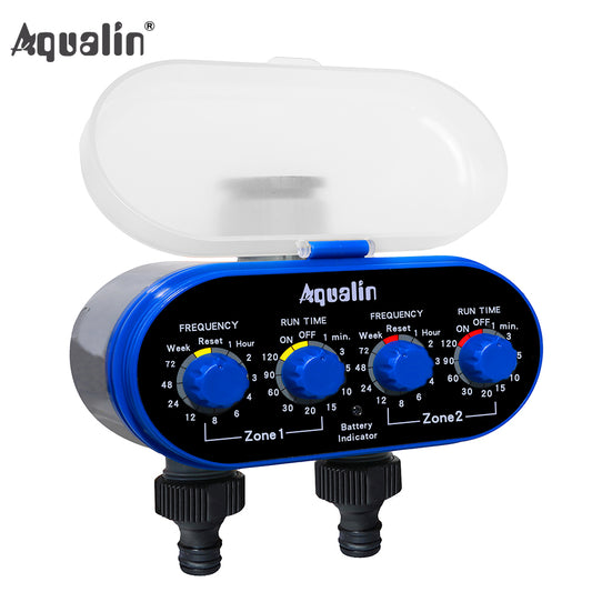 Ball Valve Electronic Automatic Watering Two Outlet Four Dials  Water Timer Garden Irrigation  #21032 - Aqualin Official Store