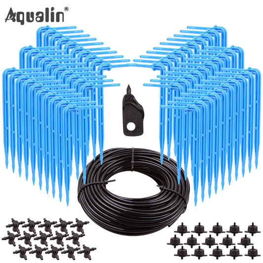 30M 3/5MM Hose Garden 60PCS Drip Arrow Watering Kits  4L/8L 5-way Distributor Drip Irrigation System in Greenhouse,Yard#26301-14 - Aqualin Official Store