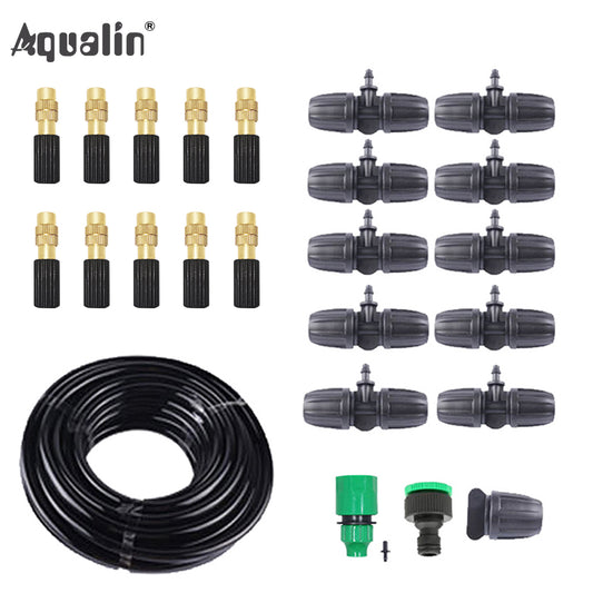 New Arrival 10m 9/12 Hose Automatic  Copper Spray Irrigation System Garden Mist  Watering Kits with Adjustable  Nozzle #26301-11 - Aqualin Official Store