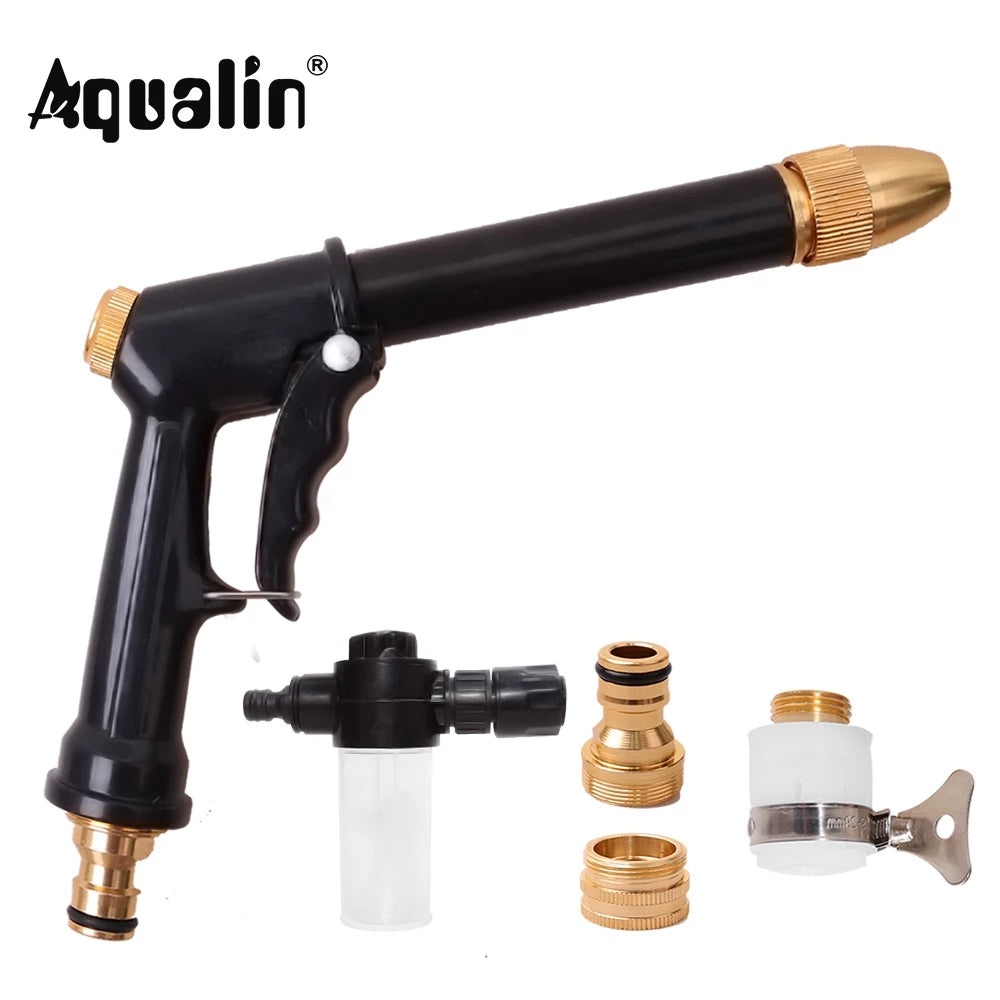 High Pressure Adjustable Water Gun Watering Hose Metal Gun Garden Sprayer Car Wash Gun High Pressure Cleaner #WG70001+WG1+WG2 - Aqualin Official Store