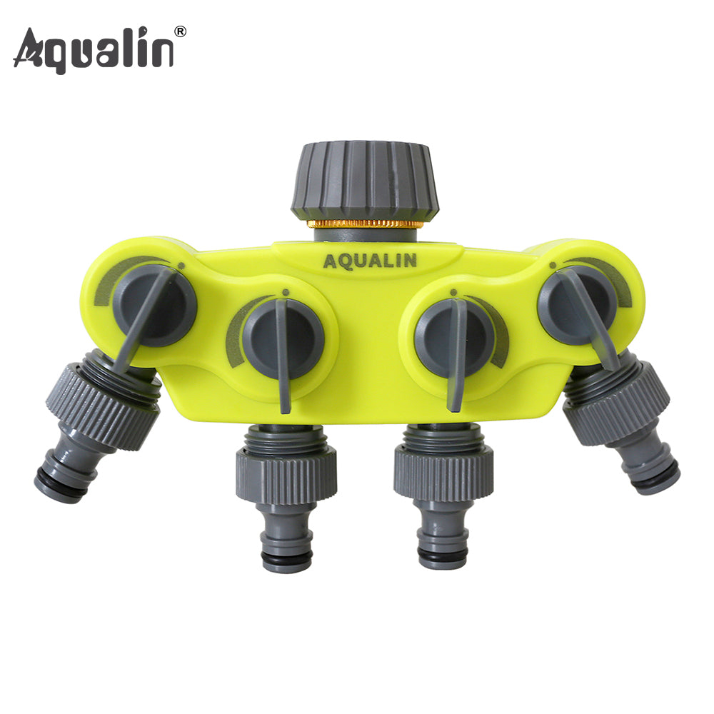 Garden 4 Way Hose Splitter  Plastic Connector Distributor Hose Connector with Copper Connector for Outdoor Tap and Faucet #27224 - Aqualin Official Store