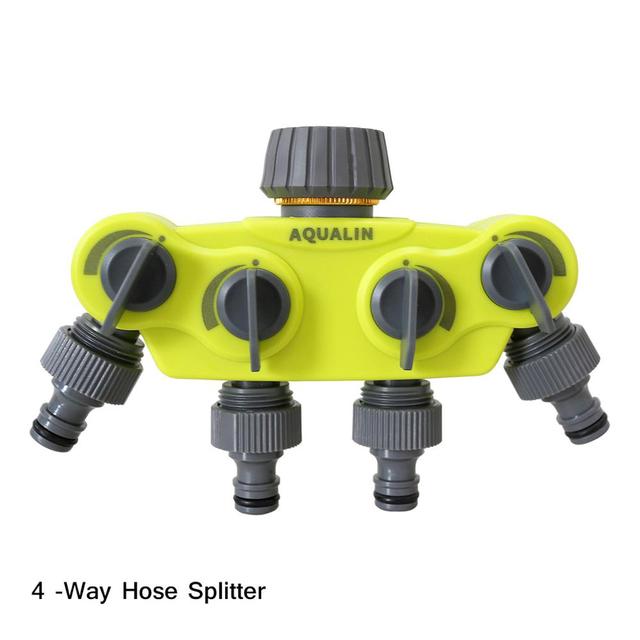 Garden 4 Way Hose Splitter  Plastic Connector Distributor Hose Connector with Copper Connector for Outdoor Tap and Faucet #27224 - Aqualin Official Store